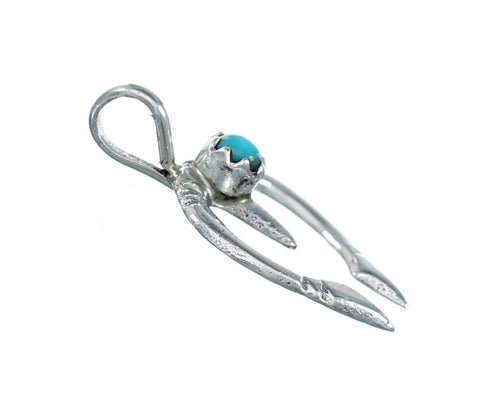 Sterling Silver Turquoise Horseshoe Navajo Pendant NX11684